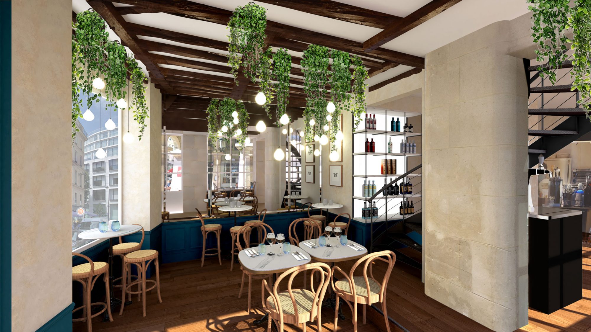 MIID—RDC—Bistro-parisien-bois-et-végétal